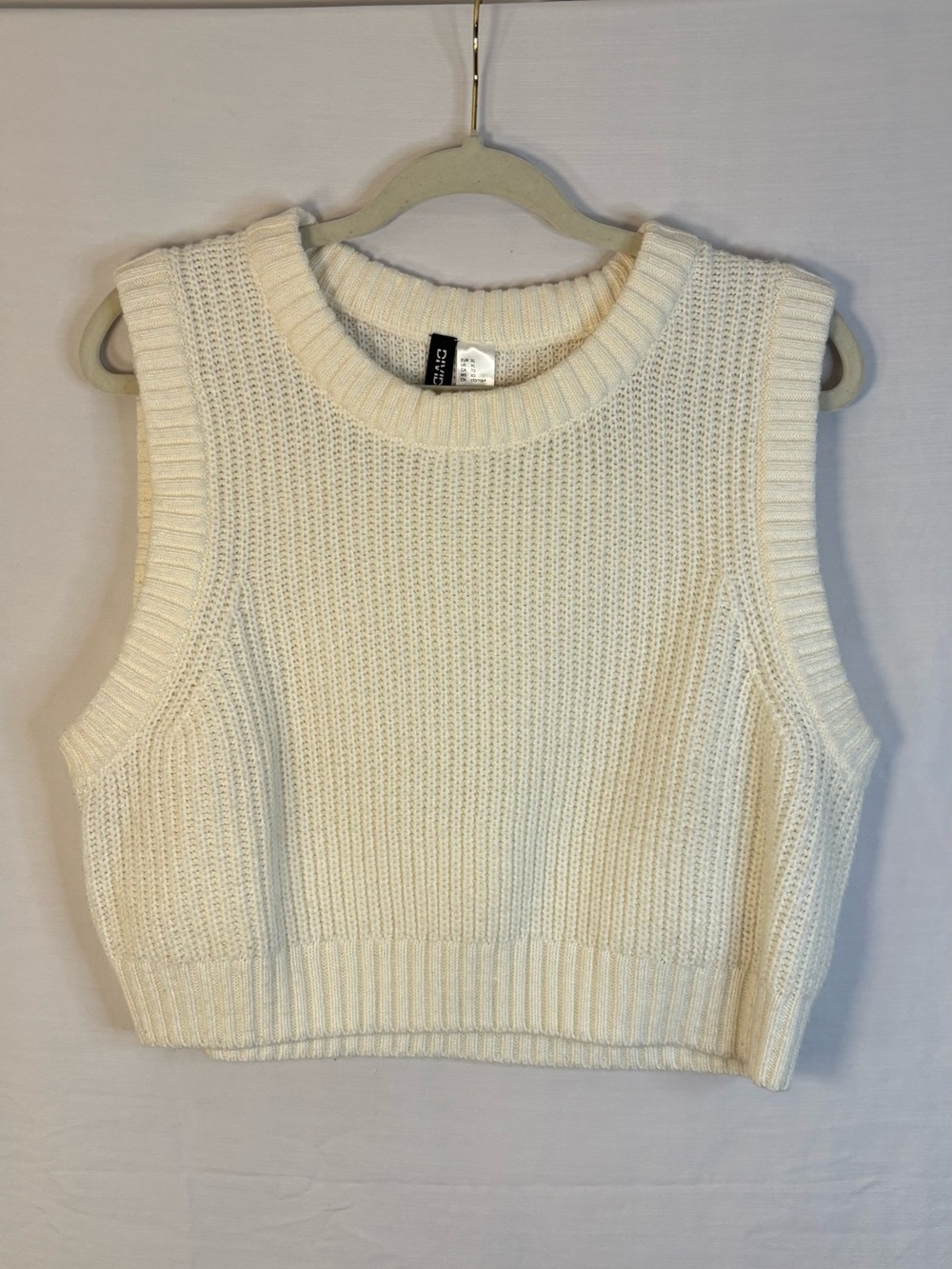 Divided Cream Ribbed Knit Cropped Tank